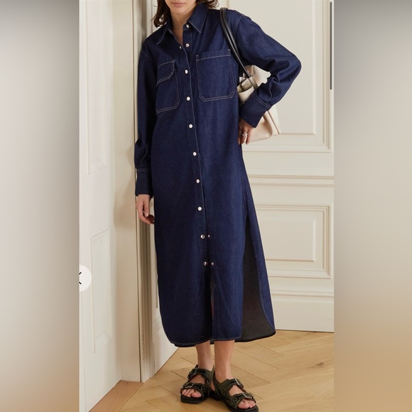 Goldsign Dresses & Skirts - Goldsign Dark Indigo Denim Shirt Dress